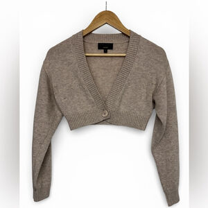 Michael Costello x Revolve Cropped Wool Blend Cardigan XXS Quiet Luxury